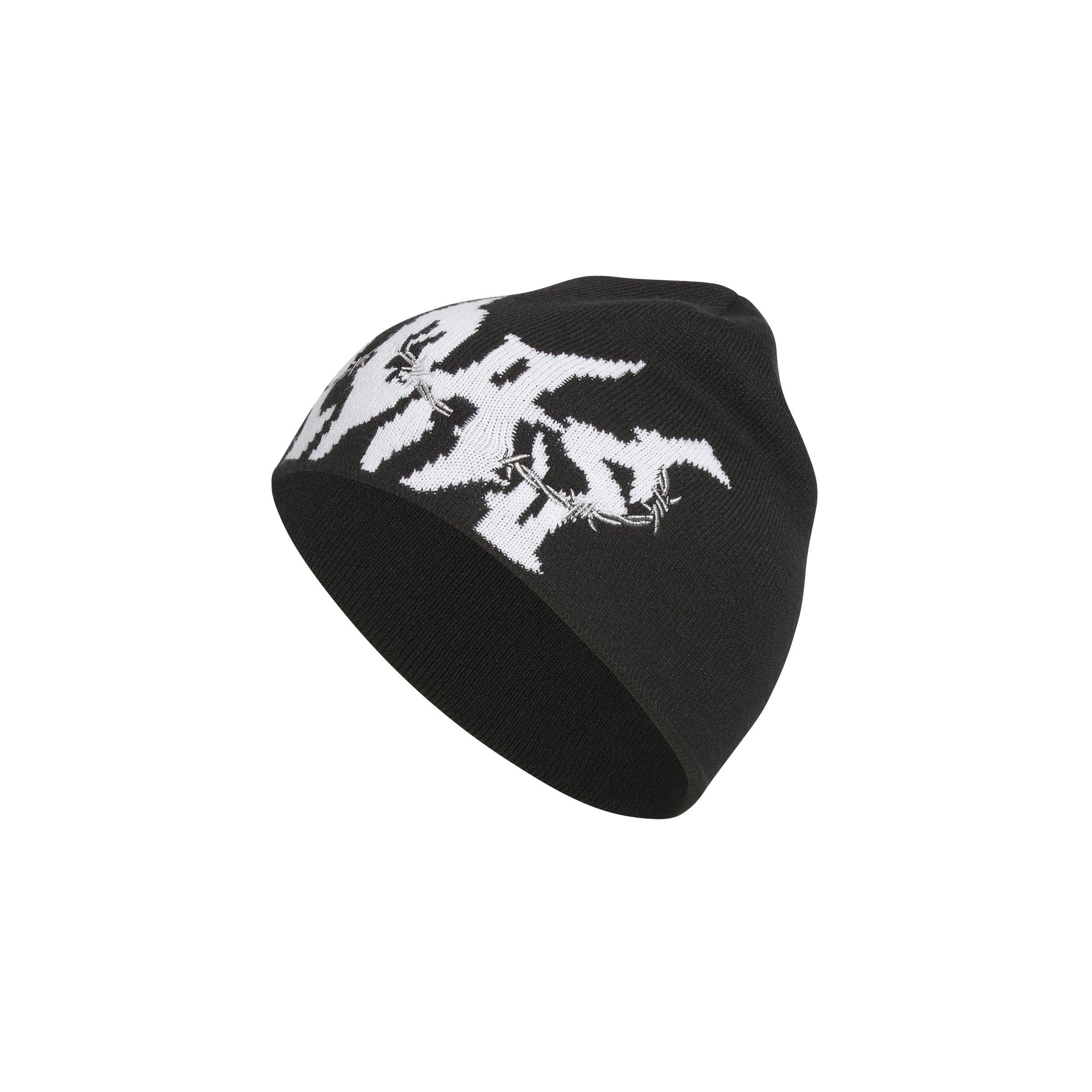 adidas Unisex Goth Skully Beanie - Black/White - BLACK/WHITE